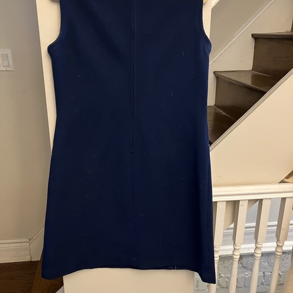 Vintage Navy Dress With White Stitching - Picture 2 of 6
